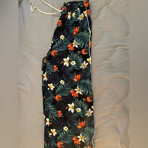 Tropical drawstring pants